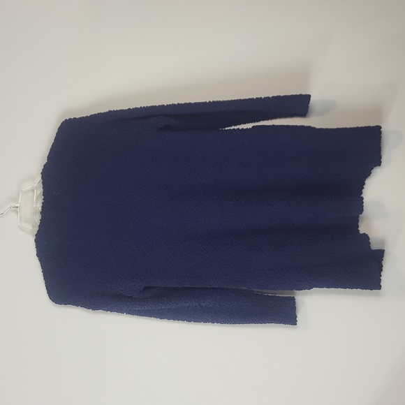 MEROKEETY Blue Long Sleeve Chunky Knit Open Front Cardigan with Large Pockets - Picture 6 of 9